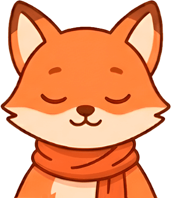 A friendly 3D orange fox that grows and levels up with your meditation progress