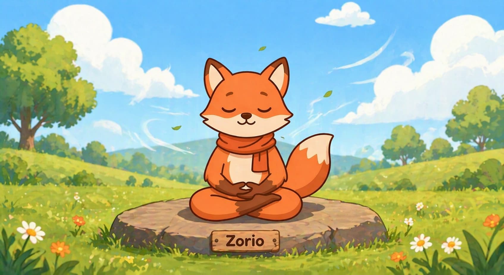 Zorio free mindfulness app home screen showing all features with no paywall